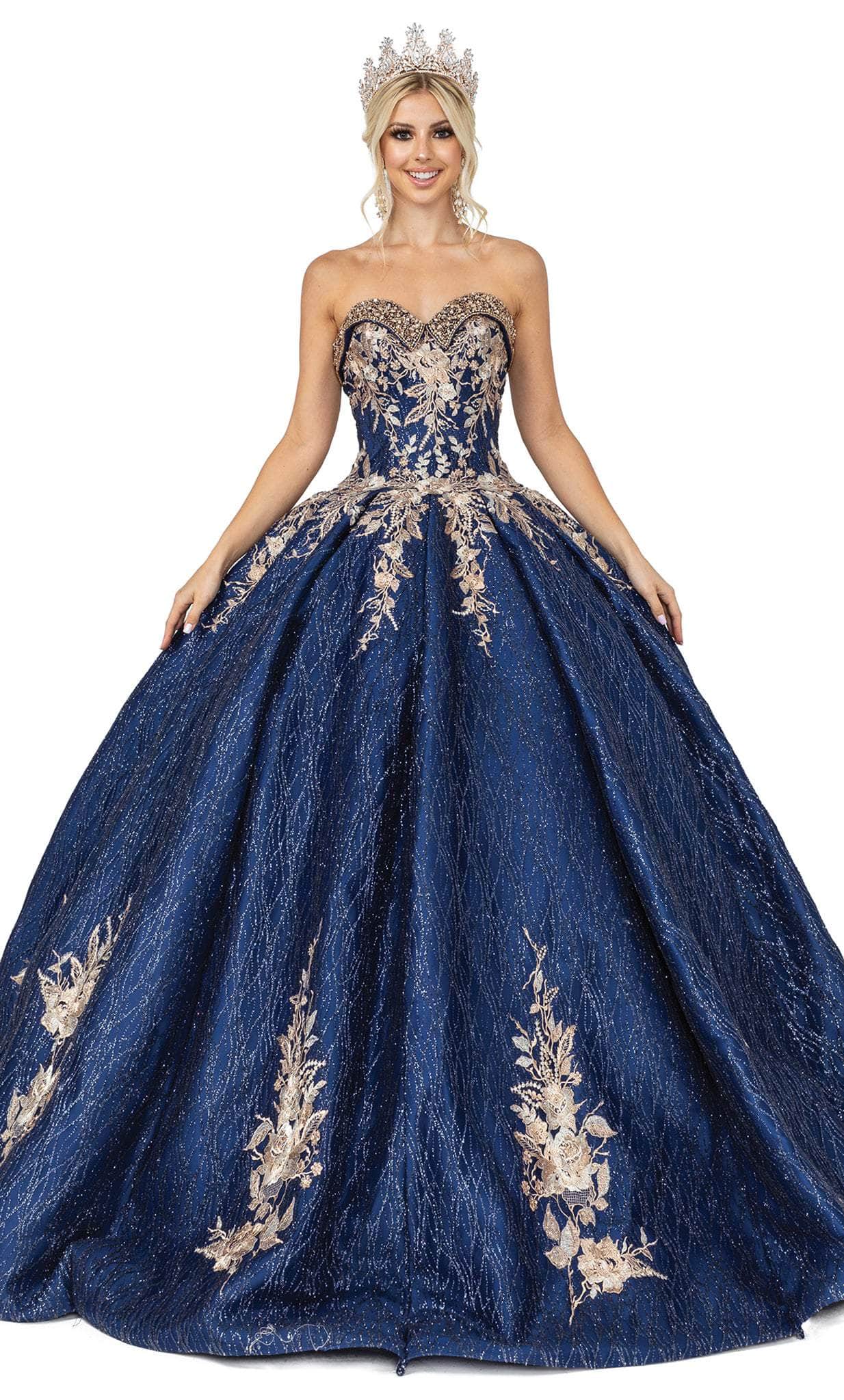 Dancing Queen 1541 - Embroidered Quinceanera Ballgown Long Dresses