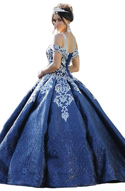 Dancing Queen - 1542 Embroidered Bateau Pleated Ballgown Quinceanera Dresses