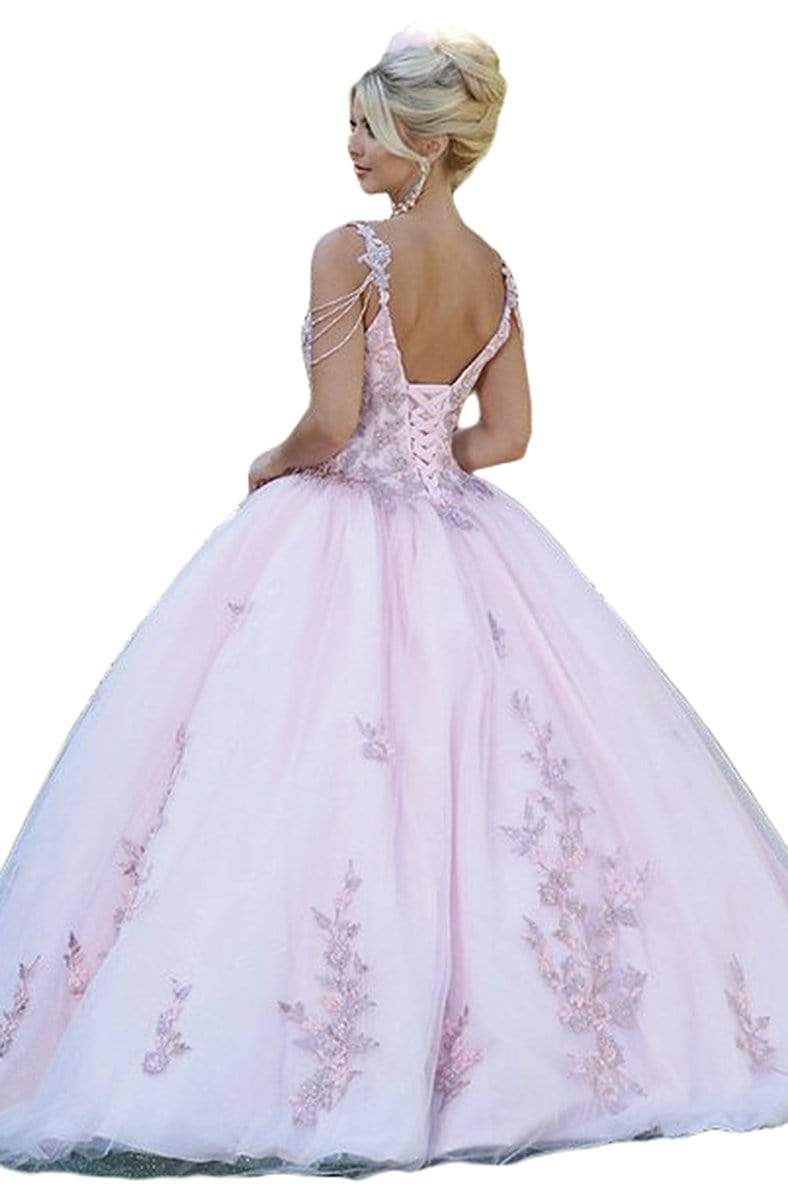 Dancing Queen - 1546 Bead-Garlanded Embroidered Bodice Ballgown Quinceanera Dresses