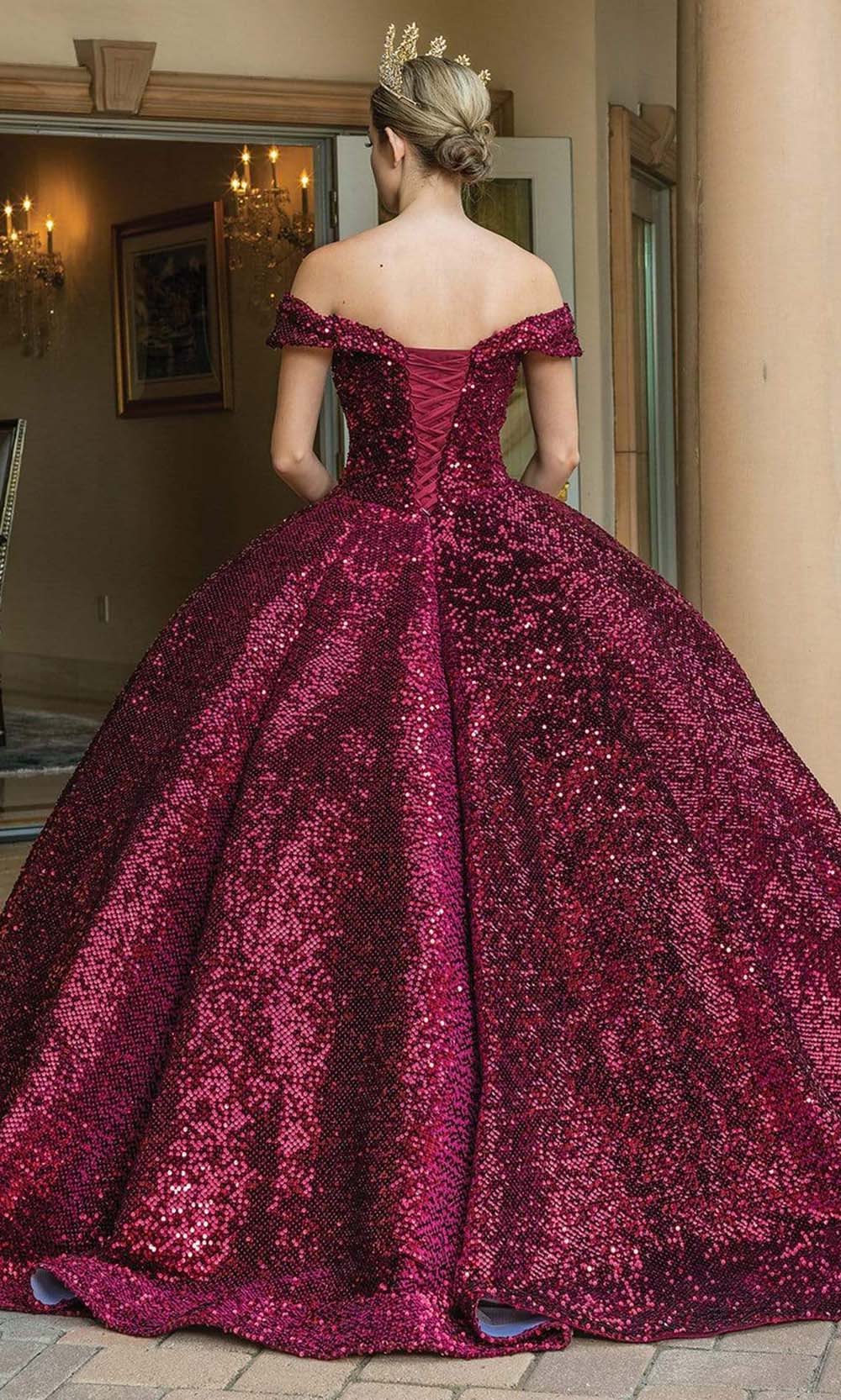 Dancing Queen - 1559 Sequined Corset Back Gown Quinceanera Dresses
