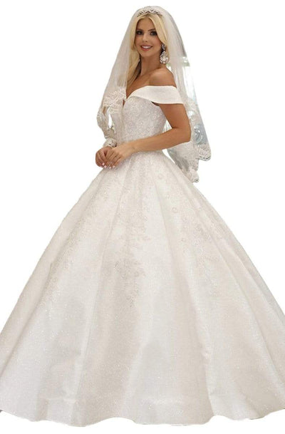 Dancing Queen - 158 Embellished Off-Shoulder Ballgown Wedding Dresses XS / Off White