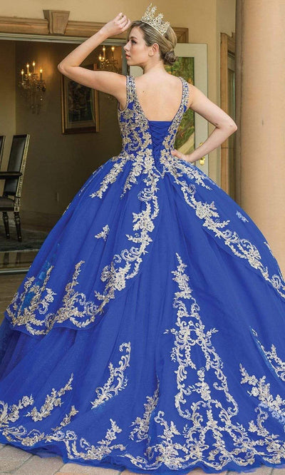 Dancing Queen - 1594 Sleeveless Lace Trimmed Ballgown Special Occasion Dress