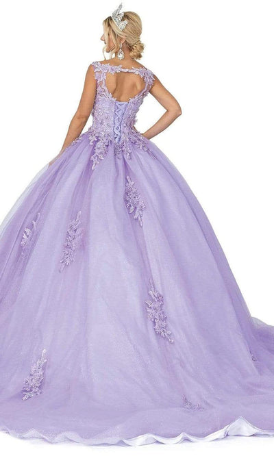 Dancing Queen - 1597 Beaded Floral Lace Applique Tulle Ballgown Quinceanera Dresses