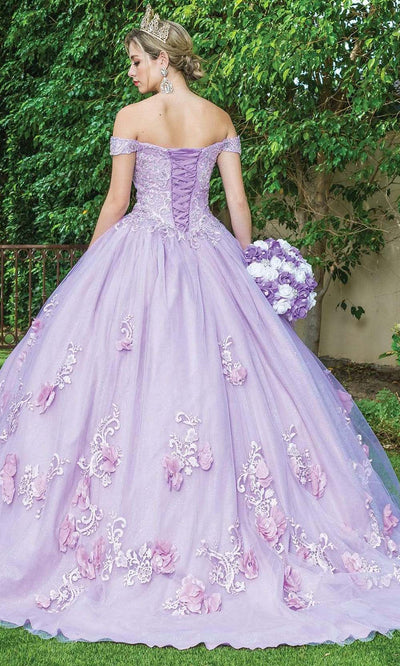 Dancing Queen - 1598 Floral Accented Ballgown Quinceanera Dresses