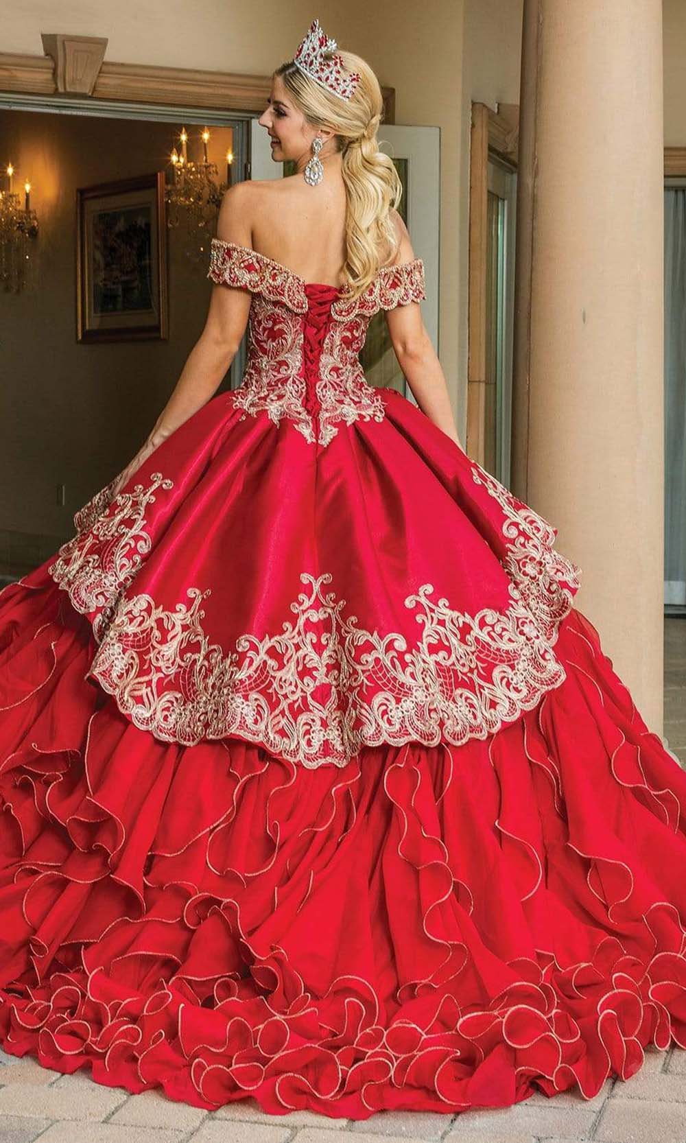 Dancing Queen - 1599 Applique-Ornate Ruffled Ballgown Special Occasion Dress