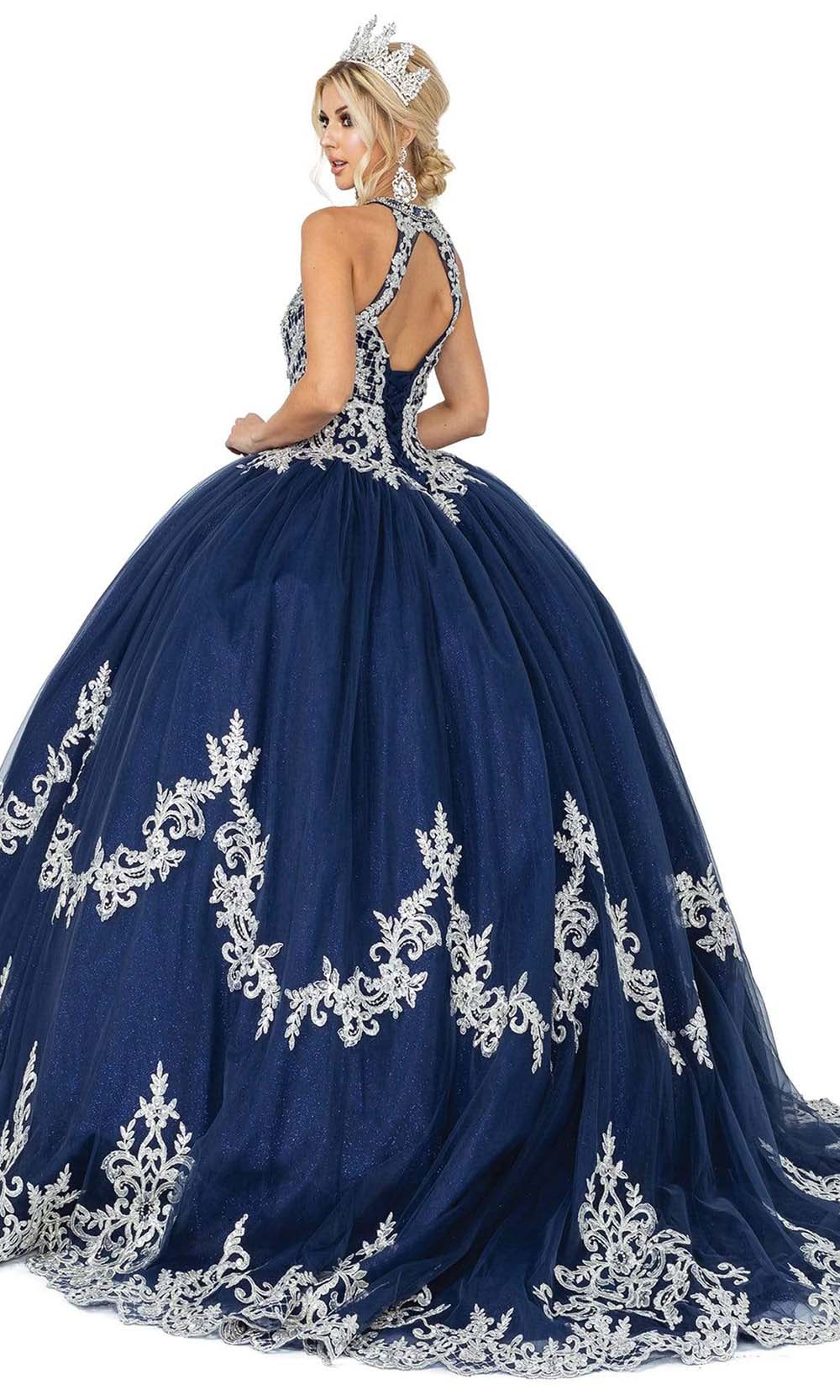 Dancing Queen - 1607 Halter Cutout Corset Ballgown Quinceanera Dresses