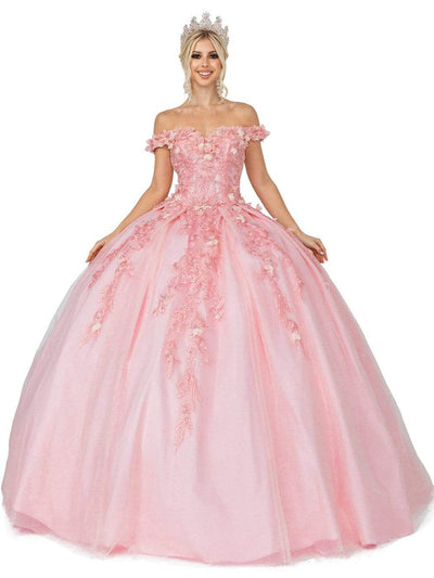 Dancing Queen - 1620 Off Shoulder Floral Ballgown Special Occasion Dress In Pink