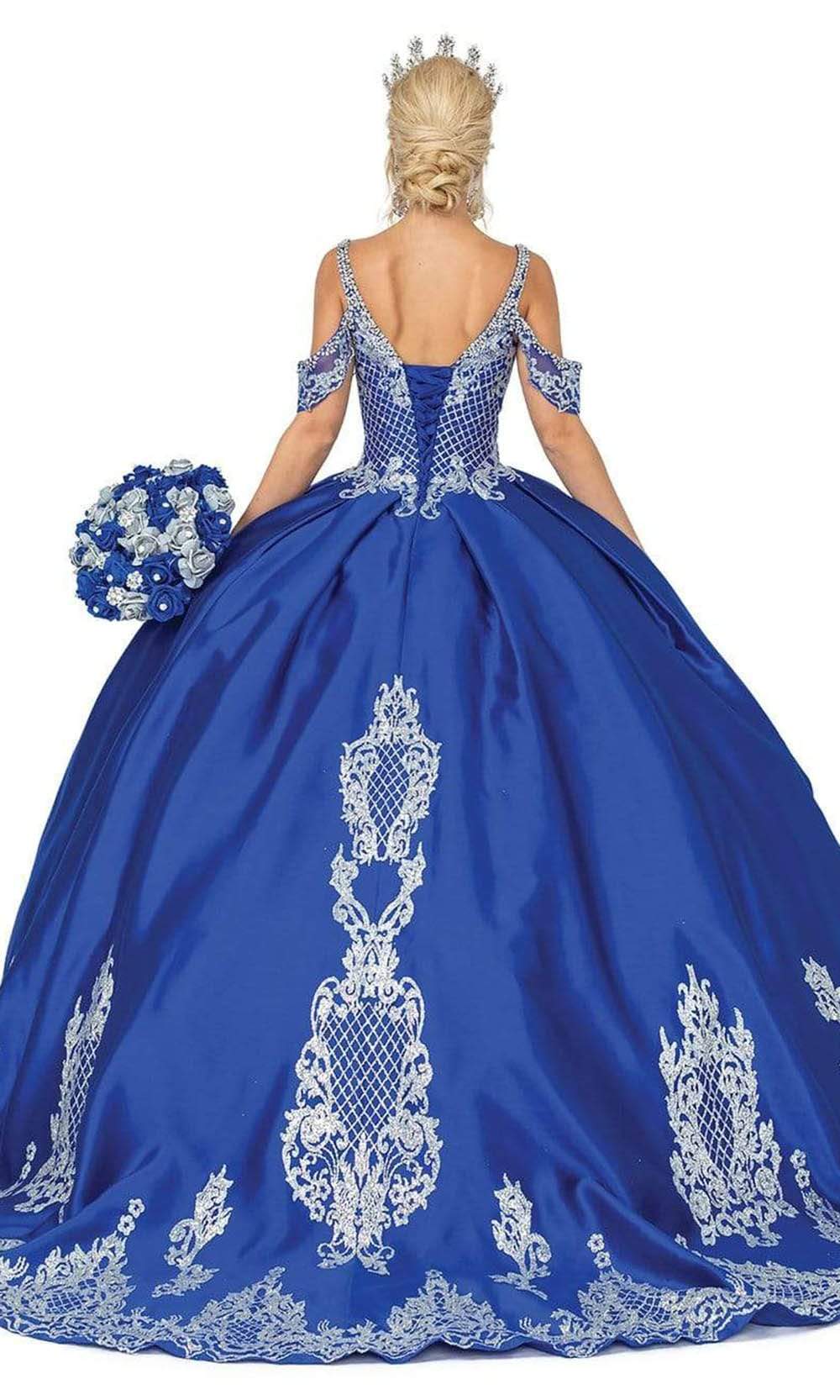 Dancing Queen - 1622 Cold Shoulder Embellished Ballgown Special Occasion Dress