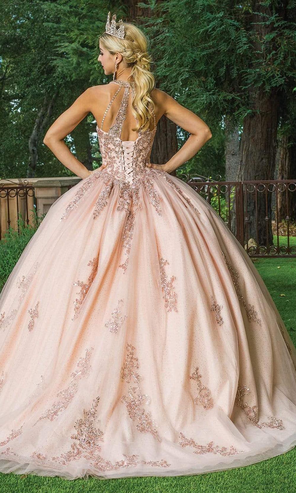 Dancing Queen - 1628 Halter Neck Embellished Ballgown Special Occasion Dress