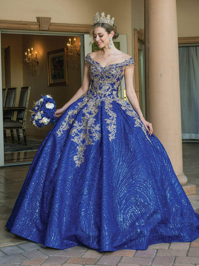 Dancing Queen 1636 - Cap Sleeve Embroidered Ballgown Ball Gowns