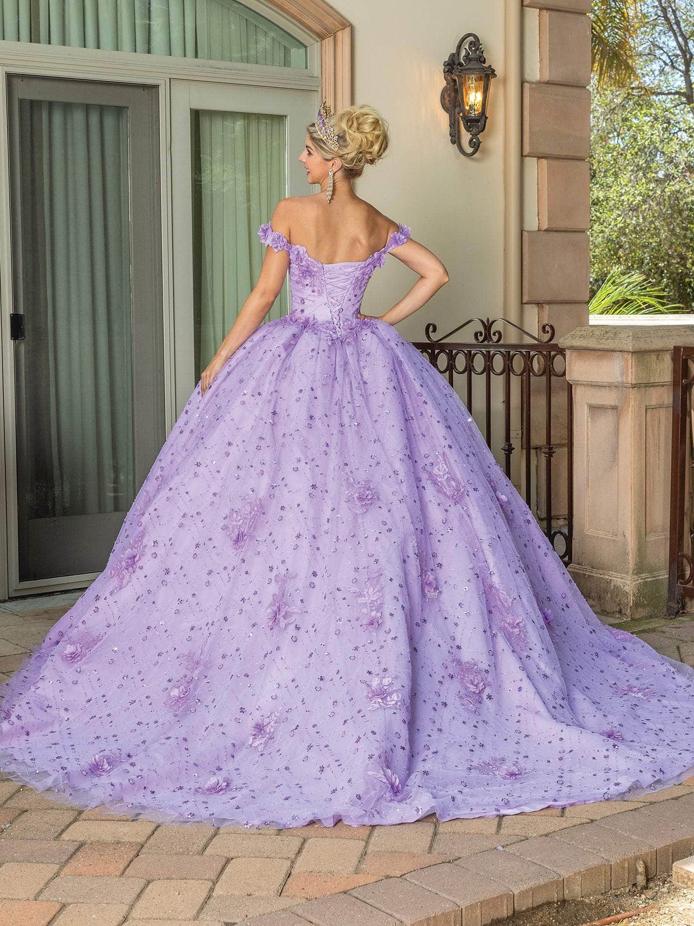 Dancing Queen 1660 - Blossom Applique Quinceanera Ballgown Special Occasion Dress