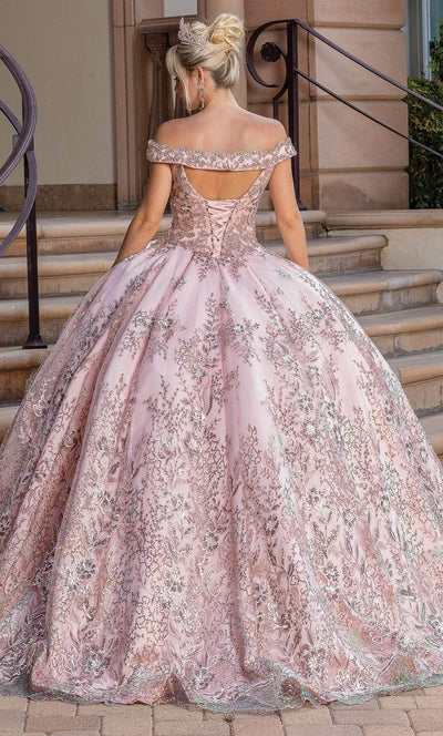 Dancing Queen 1666 - Cap Sleeve Floral Beaded Ballgown Ball Gowns