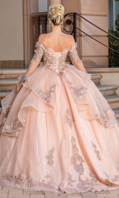 Dancing Queen 1667 - Long Sleeve Quinceanera Ballgown Long Dresses