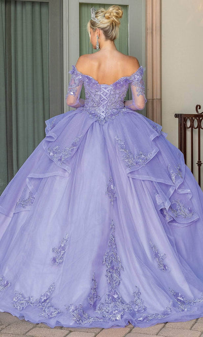 Dancing Queen 1667 - Long Sleeve Quinceanera Ballgown Long Dresses