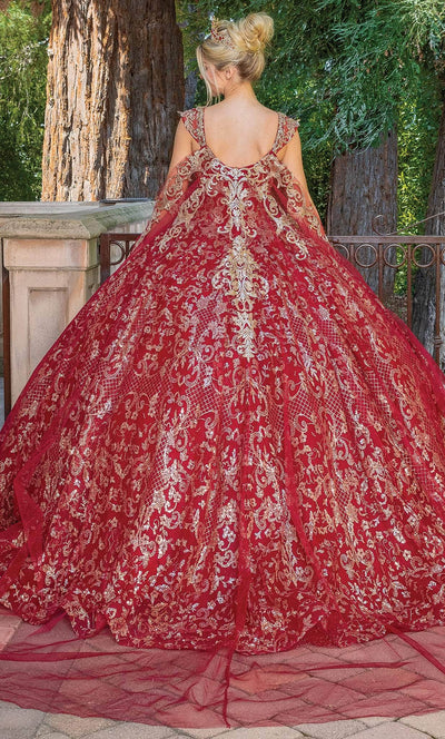 Dancing Queen 1670 - Sequin Lace Peplum Ballgown Quinceanera Dresses