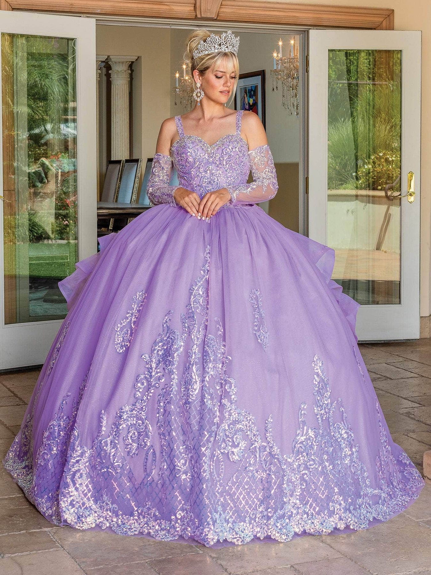 Dancing Queen 1671 - Bow Ornate Quinceanera Ballgown Special Occasion Dress