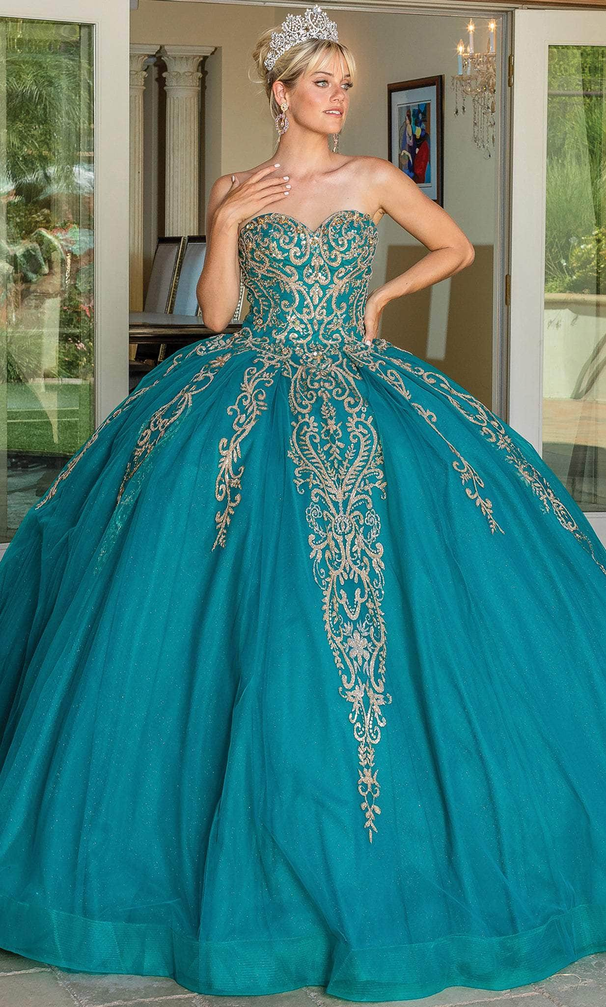 Dancing Queen 1672 - Sweetheart Quinceanera Ballgown Ball Gowns XS / Hunter Green