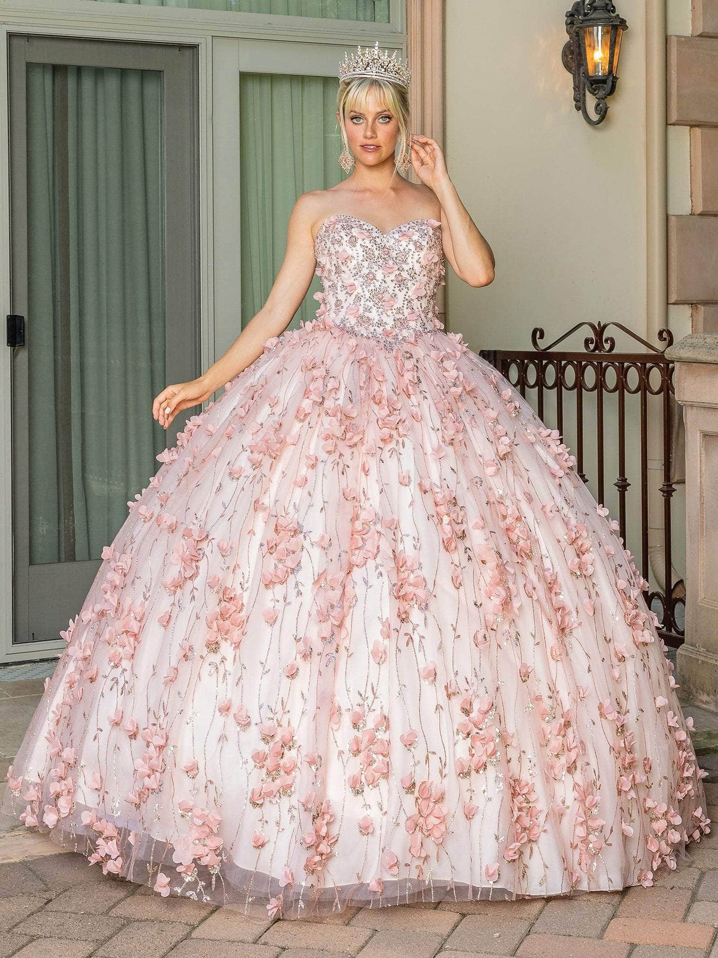 Dancing Queen 1673 - Strapless Embellished Ballgown Quinceanera Dresses