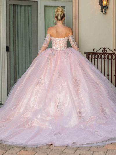 Dancing Queen 1674 - Floral Embroidered Sweetheart Ballgown Quinceanera Dresses