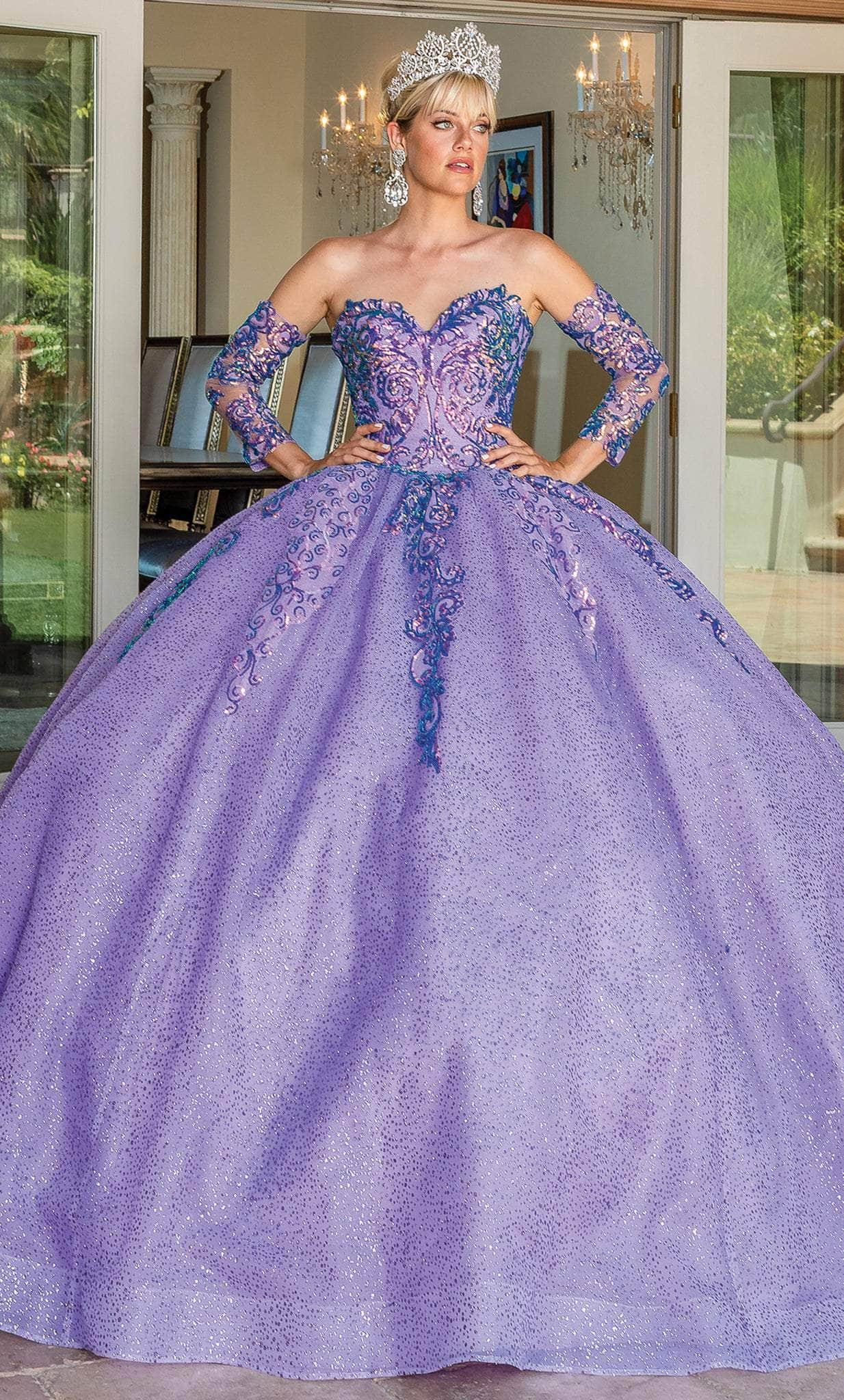 Dancing Queen 1675 - Sequin Quinceanera Ballgown Ball Gowns XS / Lilac