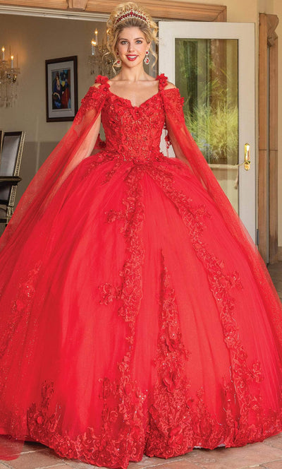 Dancing Queen 1678 - Embroidered Quinceanera Ballgown Ball Gowns XS / Red