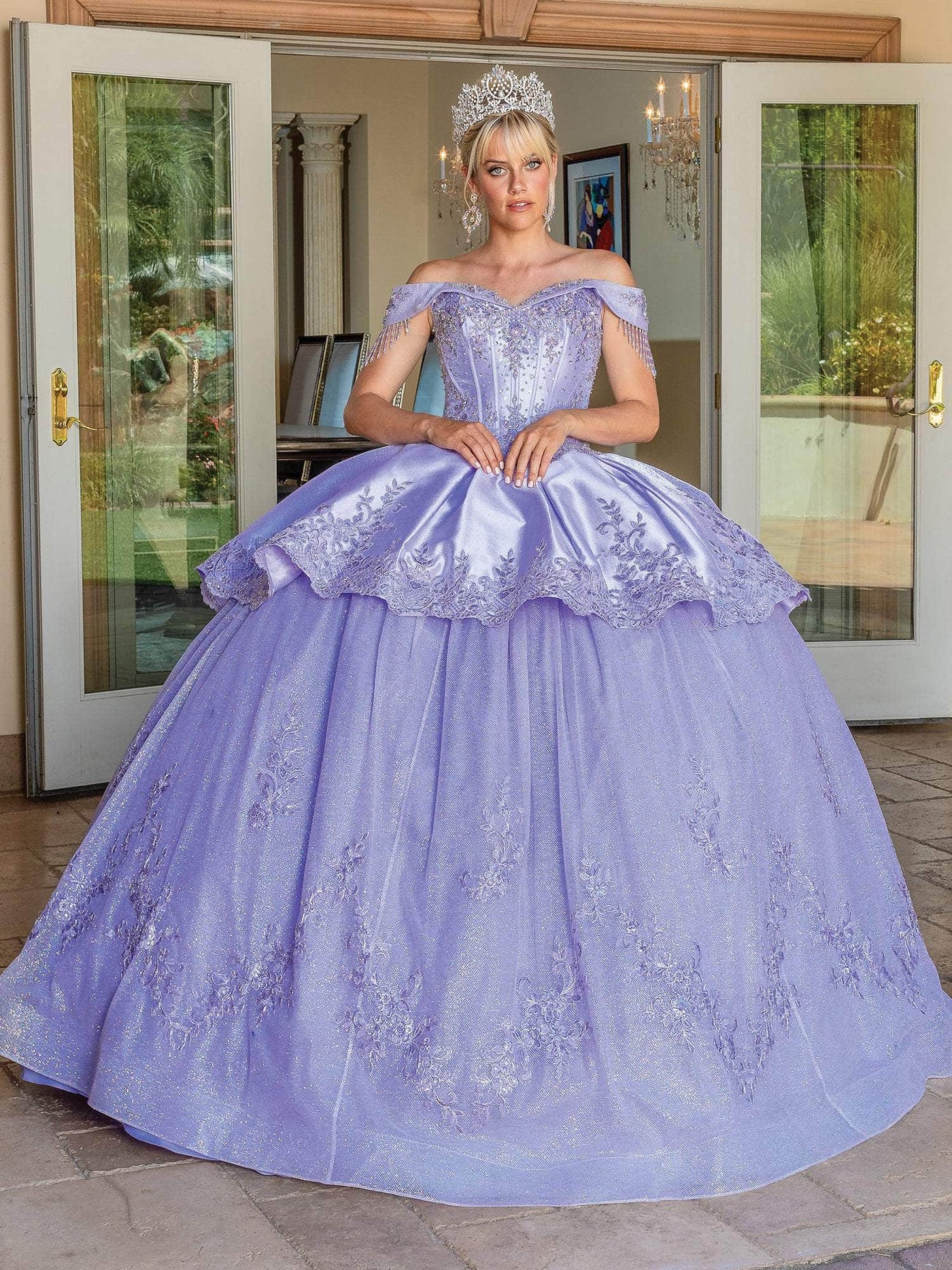 Dancing Queen 1679 - Off Shoulder Corset Quinceanera Ballgown Special Occasion Dress