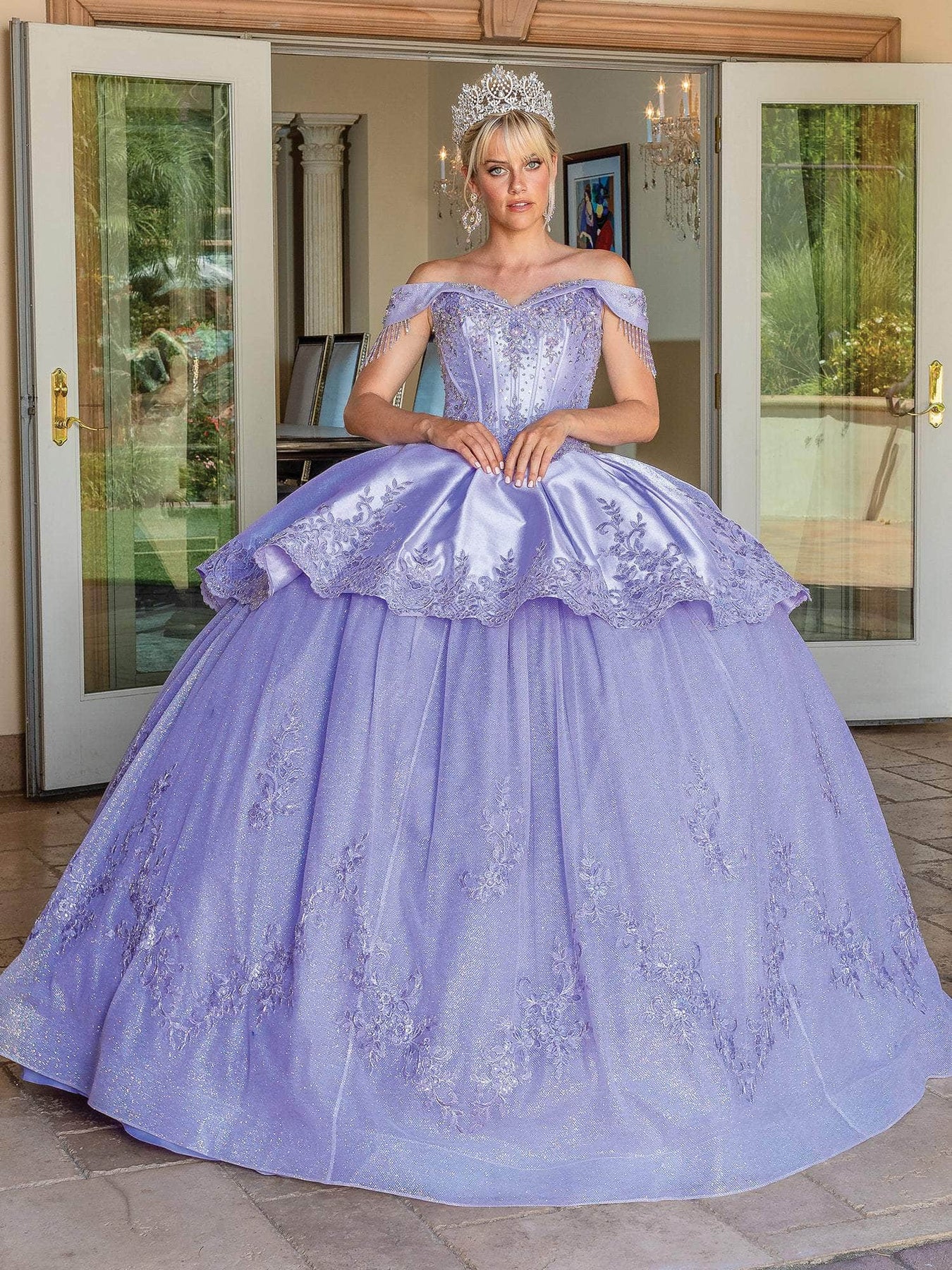 Dancing Queen 1679 - Off Shoulder Corset Quinceanera Ballgown Special Occasion Dress