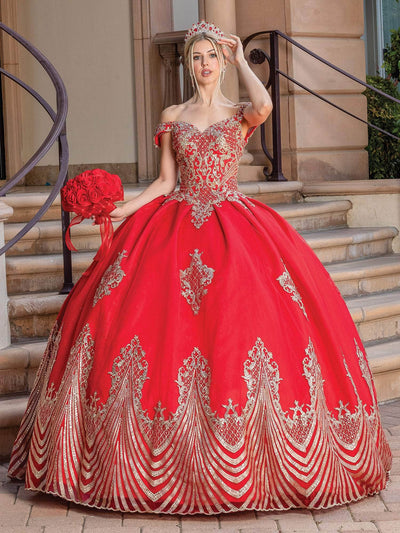 Dancing Queen 1681 - Embroidered Off Shoulder Ballgown Ball Gowns