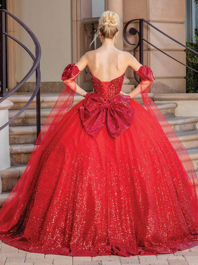 Dancing Queen 1683 - Strapless Sequin Quinceanera Ballgown Special Occasion Dress