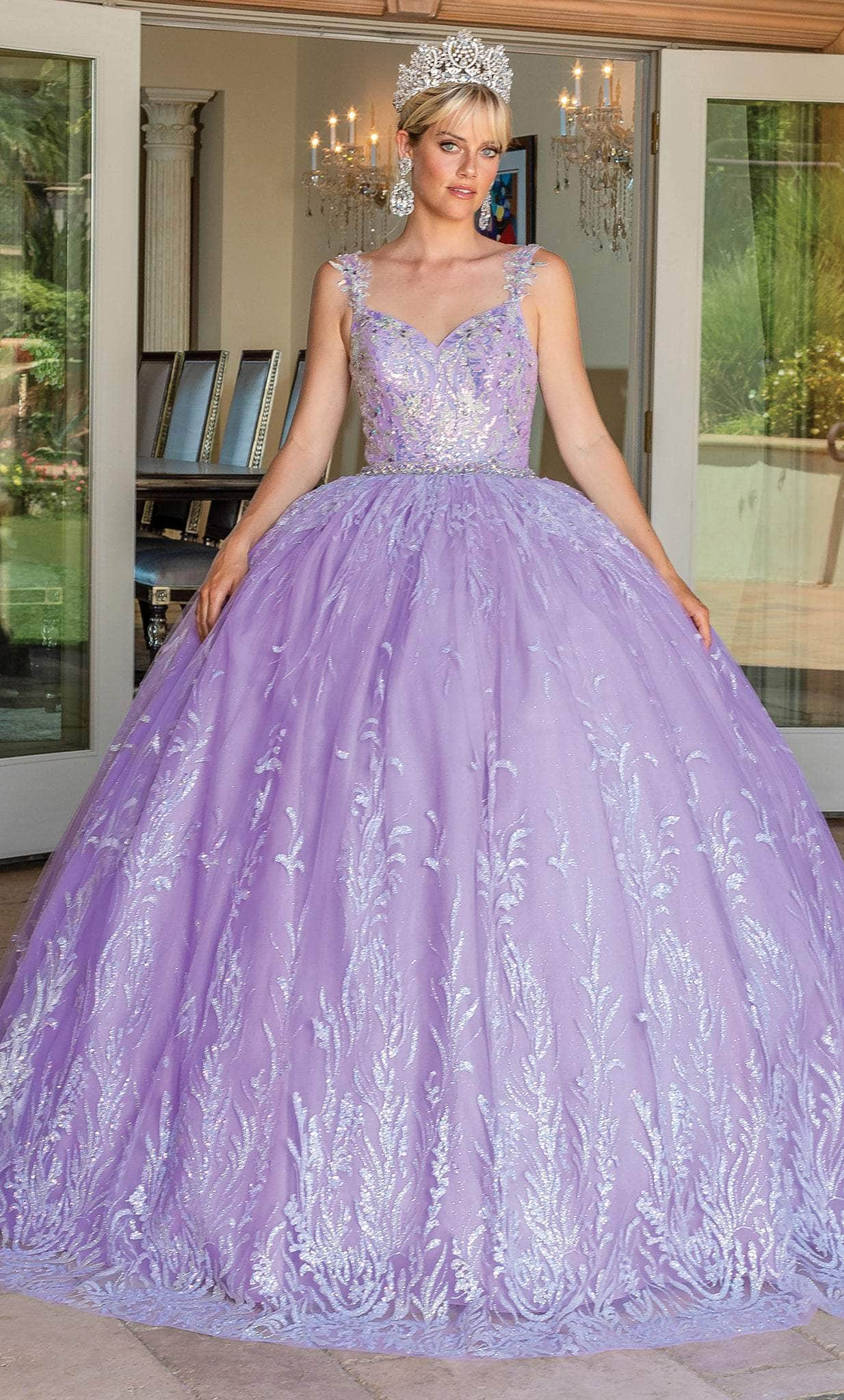 Dancing Queen 1685 - Glitter Sweetheart Quinceanera Ballgown Ball Gowns XS / Lilac