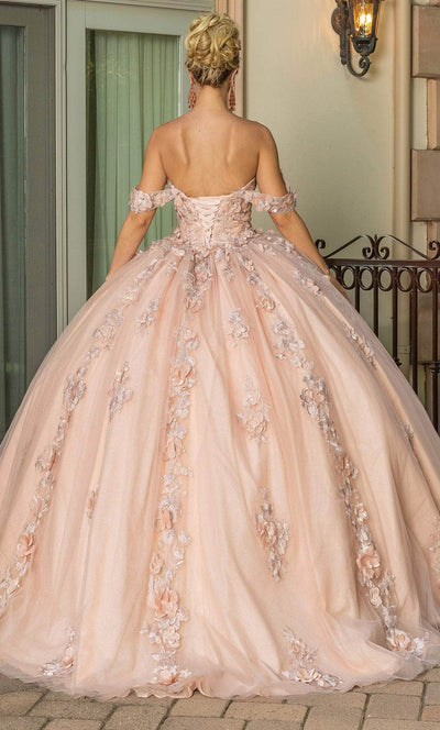 Dancing Queen 1687 - Draped Sleeve Floral Ballgown Ball Gowns