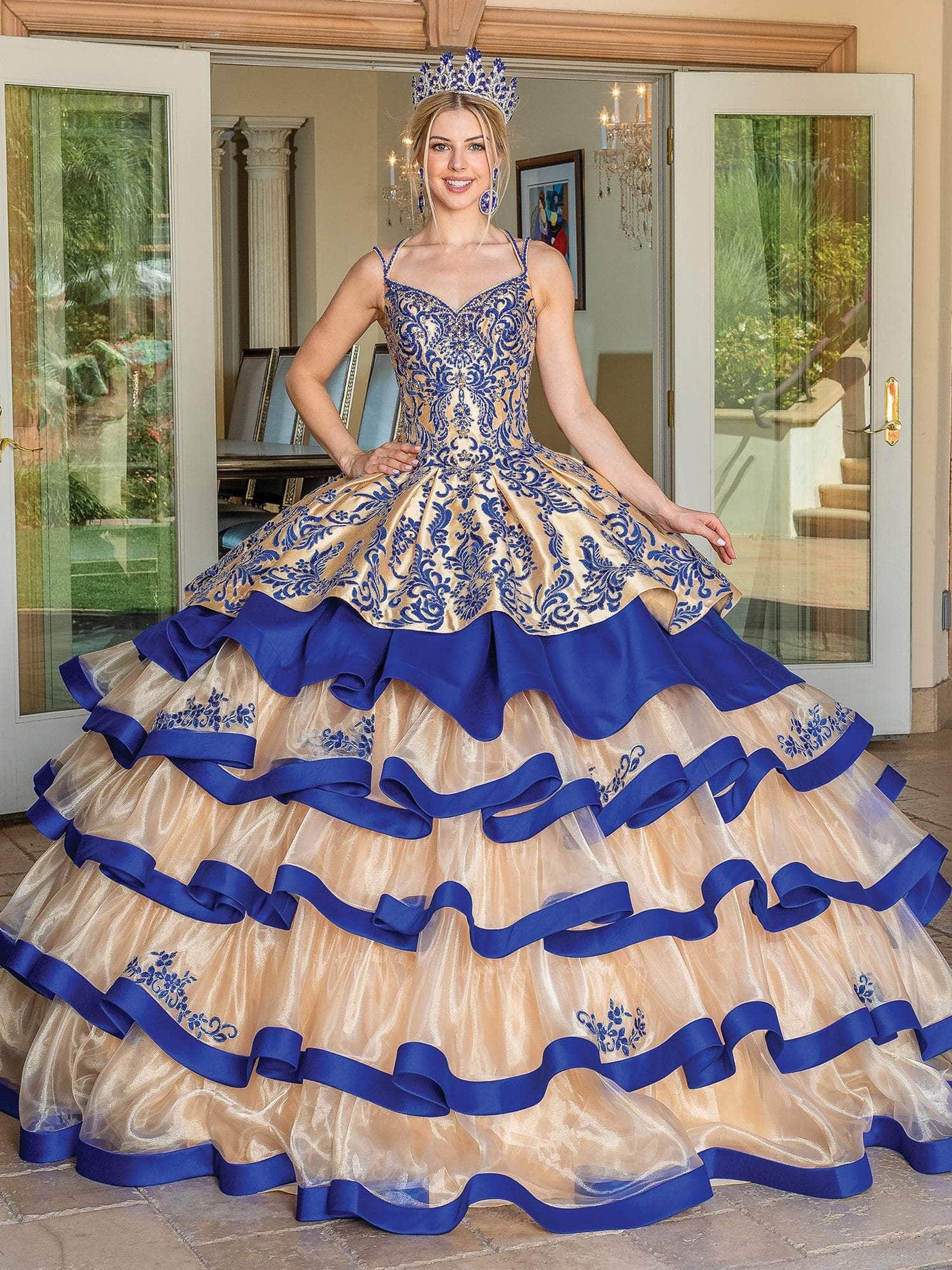 Dancing Queen 1689 - Tiered Ruffle Quinceanera Ballgown Special Occasion Dress