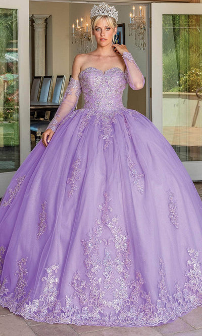 Dancing Queen 1691 - Sweetheart Detachable Cape Ballgown Quinceanera Dresses