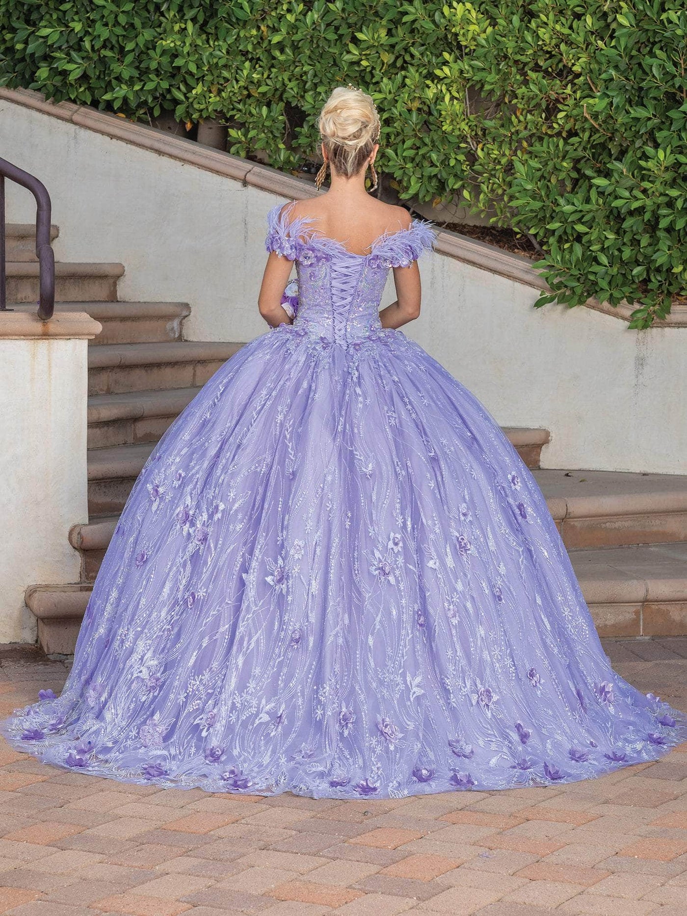 Dancing Queen 1694 - Floral Ornate Quinceanera Ballgown Special Occasion Dress