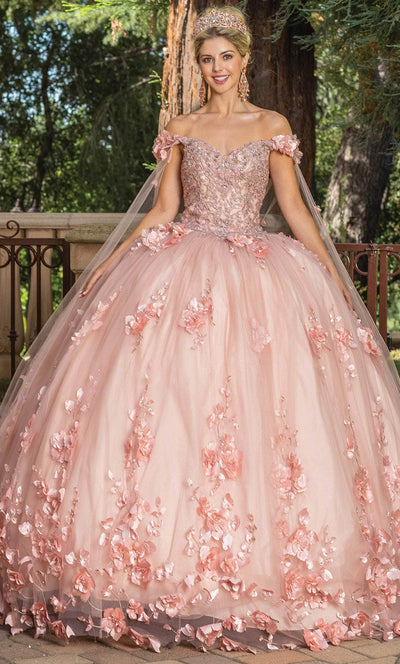 Dancing Queen 1695 - Applique Quinceanera Ballgown Ball Gowns XS / Rose Gold