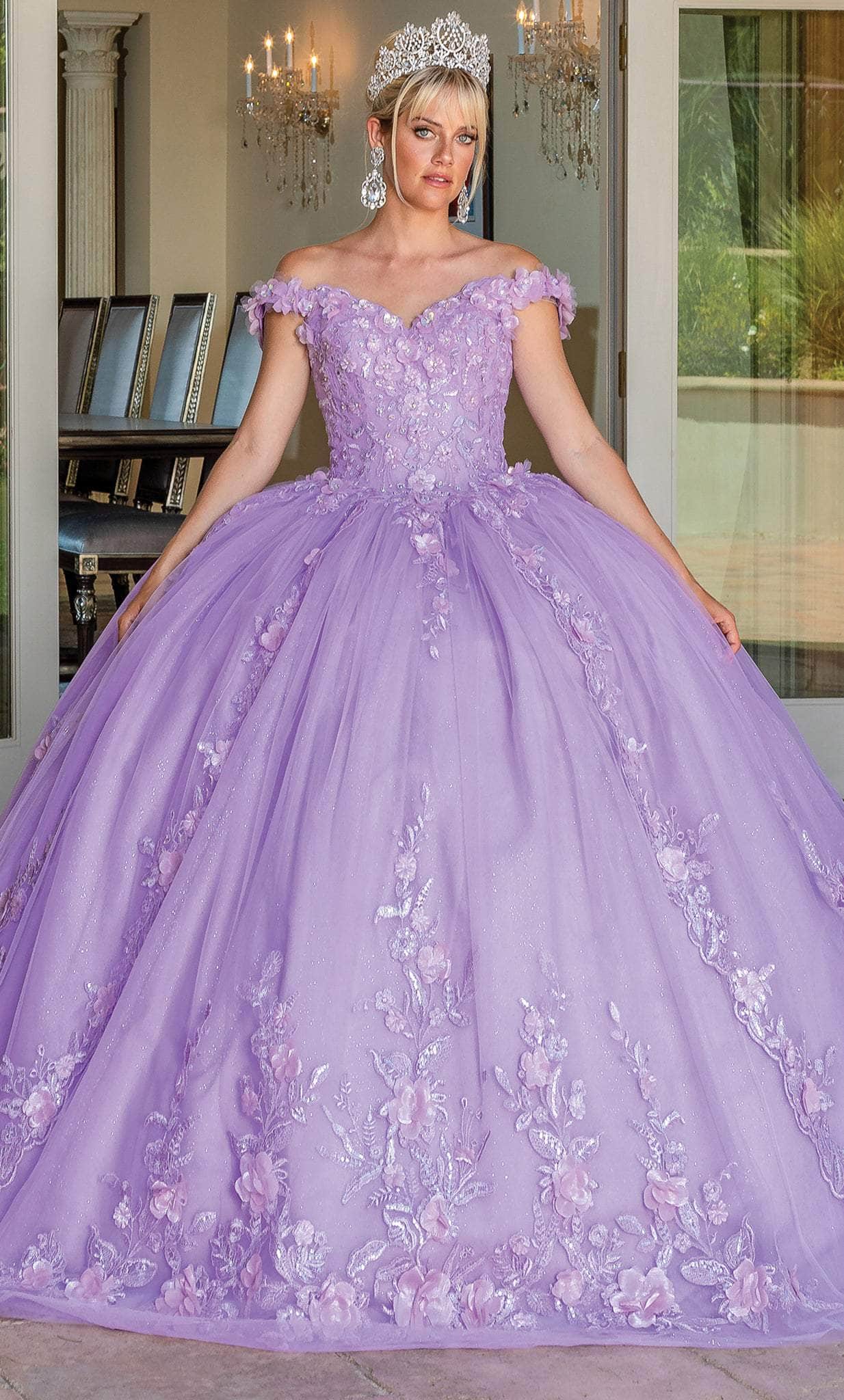Dancing Queen 1698 - Embellished Quinceanera Ballgown Ball Gowns XS / Lilac
