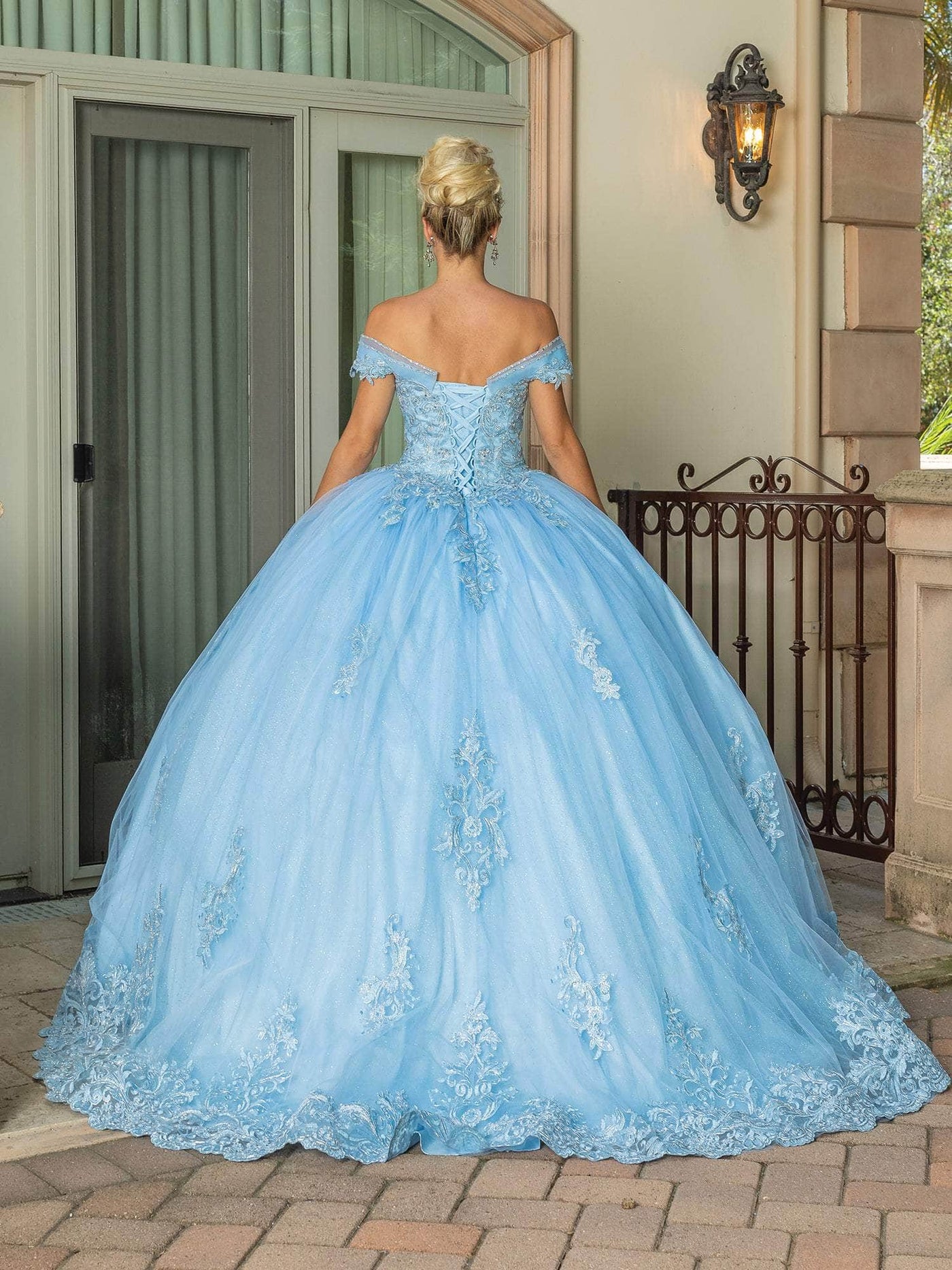 Dancing Queen 1699 - Lace Detail Quinceanera Ballgown Special Occasion Dress