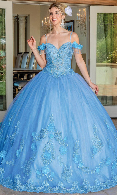 Dancing Queen 1706 - Bead Fringed Quinceanera Ballgown Ball Gowns