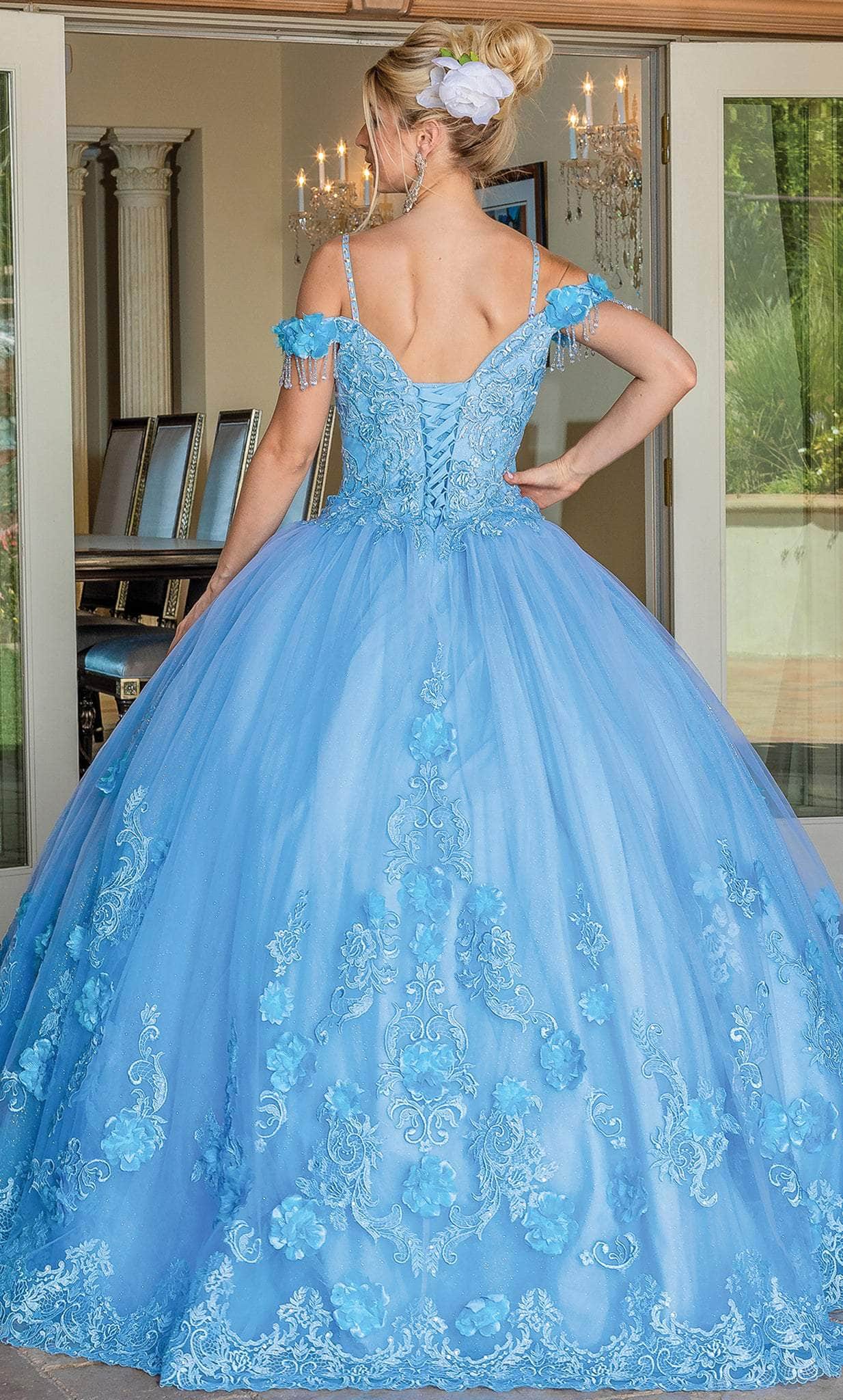 Dancing Queen 1706 - Bead Fringed Quinceanera Ballgown Ball Gowns