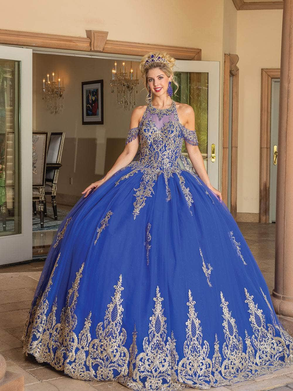 Dancing Queen 1710 - Cold Shoulder Applique Ballgown Special Occasion Dress