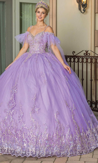 Dancing Queen 1713 - Flutter Sleeve Quinceanera Ballgown Ball Gowns XS / Lilac