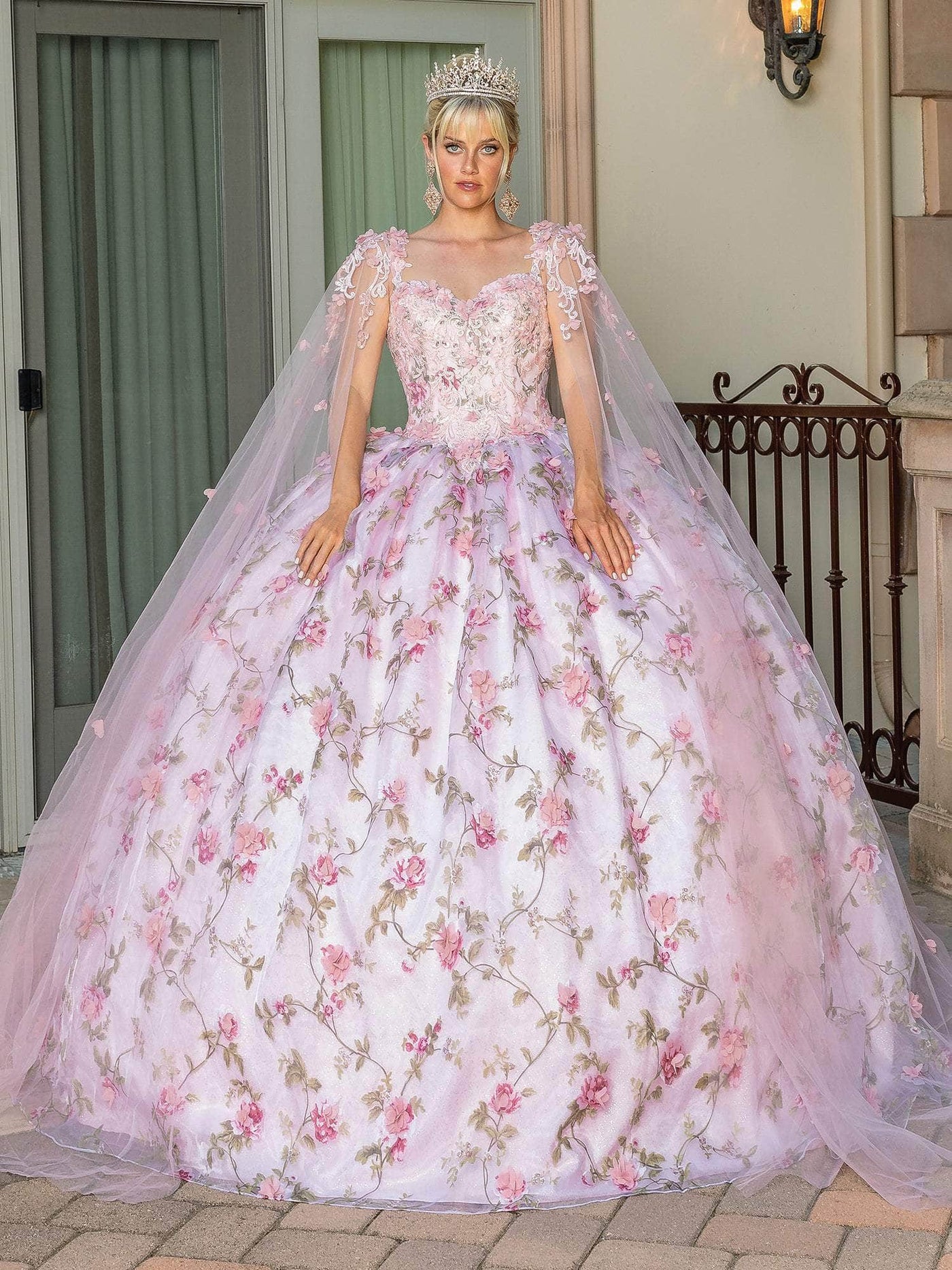 Dancing Queen 1715 - Sweetheart Floral Printed Ballgown Quinceanera Dresses