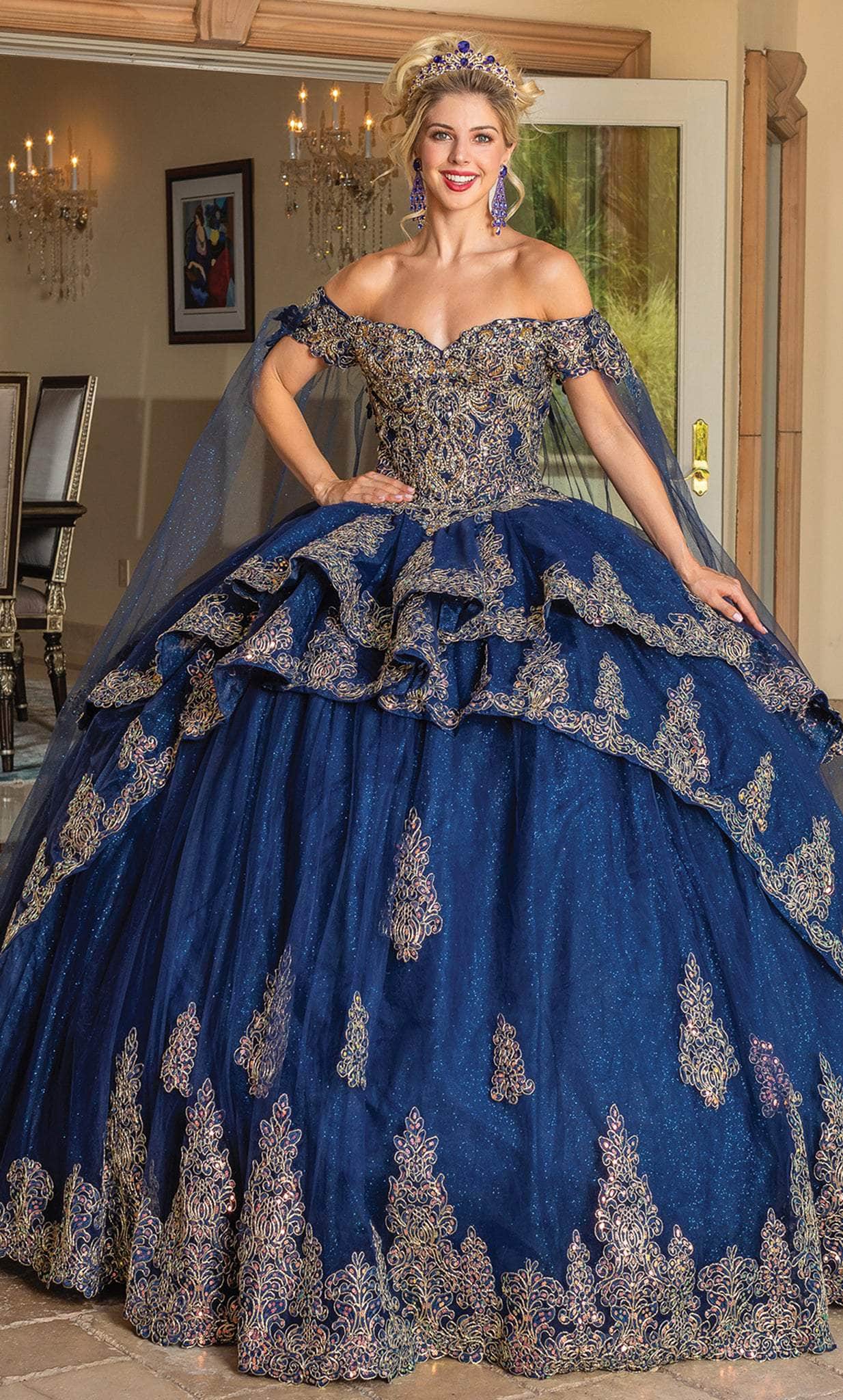 Dancing Queen 1723 - Tiered Drape Quinceanera Ballgown Special Occasion Dress