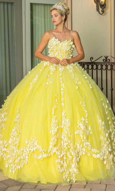 Dancing Queen 1725 - Strapless with Long Cape Ballgown Ball Gowns