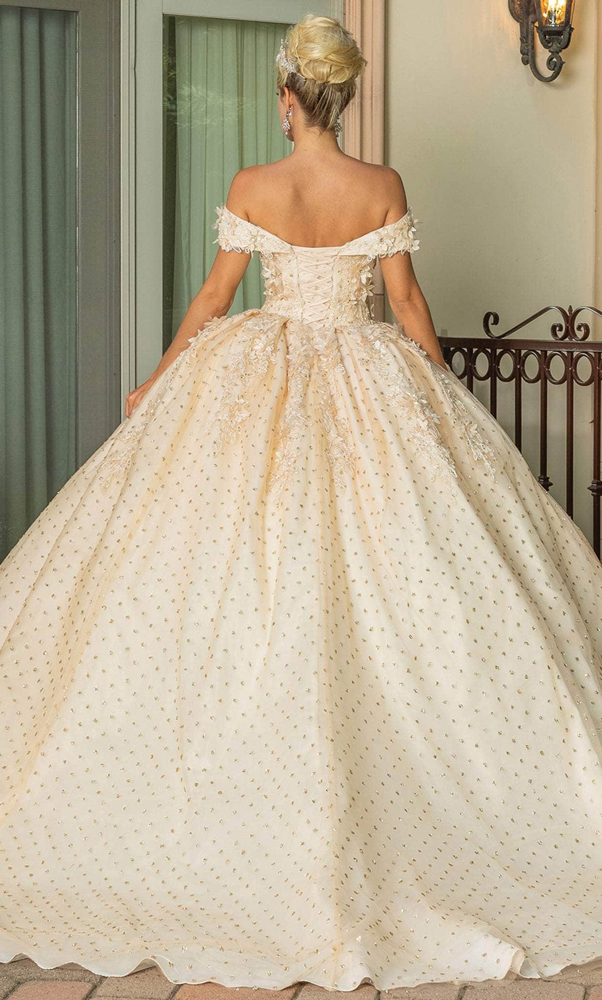 Dancing Queen 1726 - Applique Off Shoulder Quinceanera Ballgown Ball Gowns