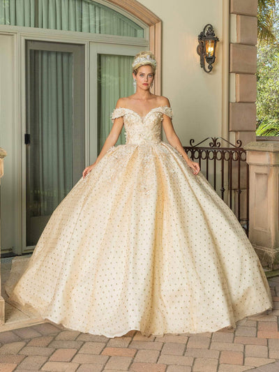 Dancing Queen 1726 - Applique Off Shoulder Quinceanera Ballgown Special Occasion Dress