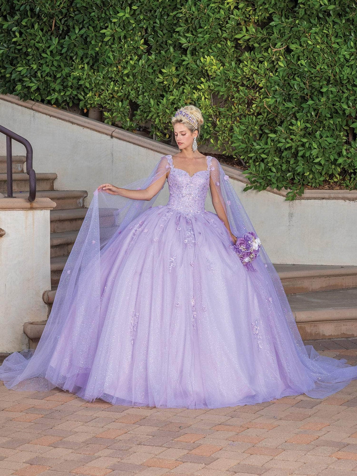 Dancing Queen 1731 - Sleeveless with Cape Ballgown Ball Gowns