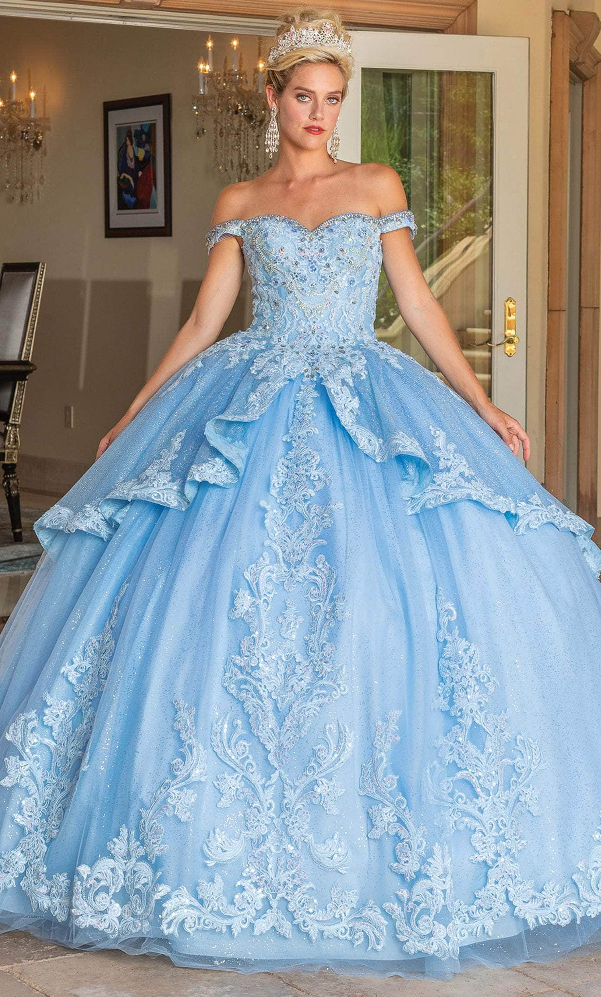 Dancing Queen 1741 - Embellished Off Shoulder Ballgown Ball Gowns