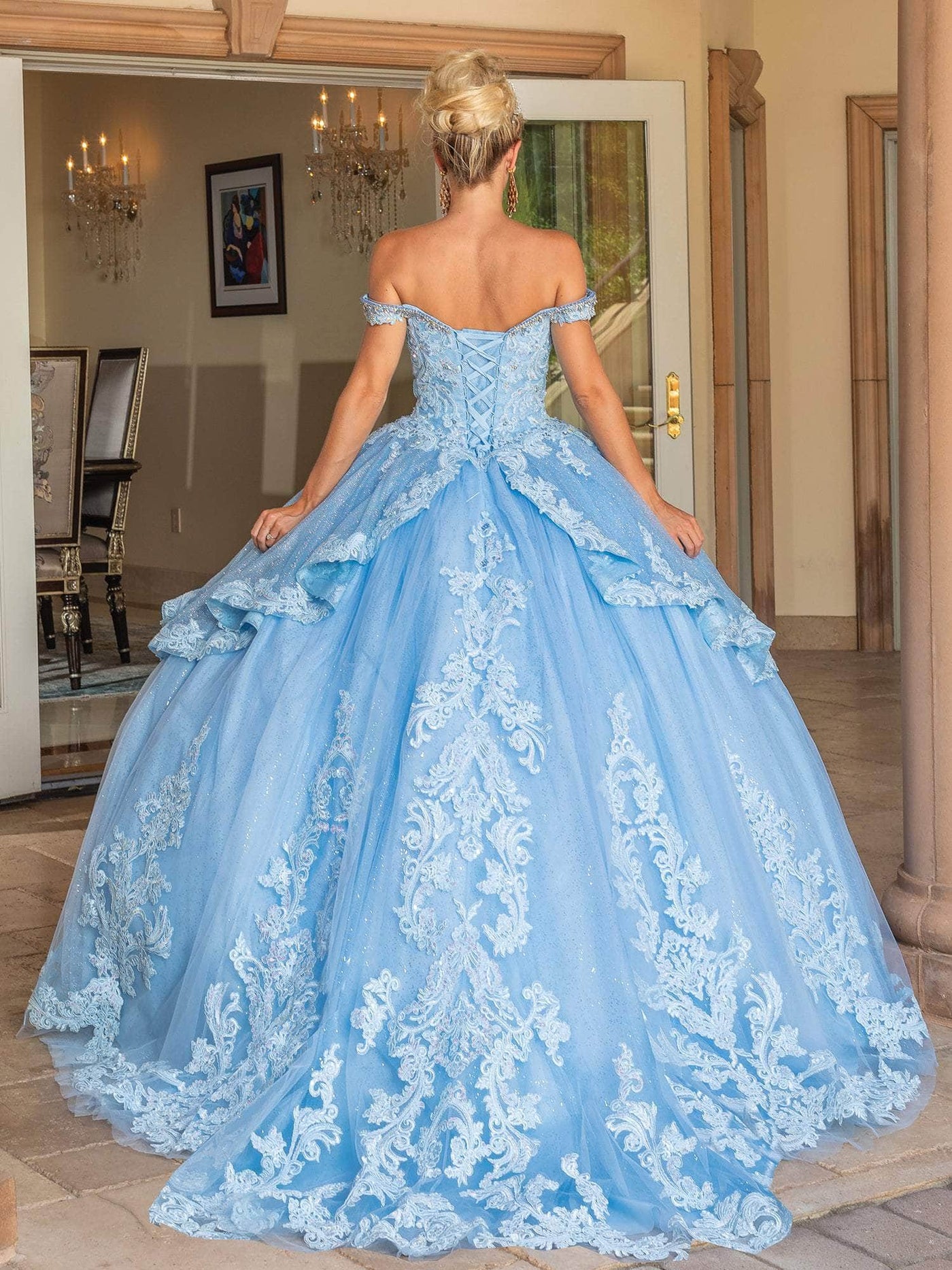 Dancing Queen 1741 - Embellished Off Shoulder Ballgown Ball Gowns