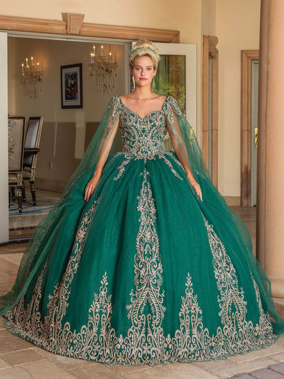 Dancing Queen 1743 - Glitter Print Quinceanera Ballgown Special Occasion Dress